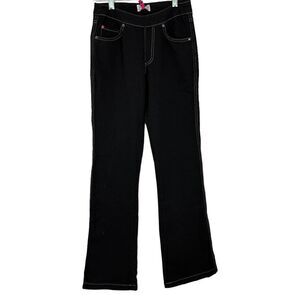 Pajama Jeans Womens SZ XXS (00)‎ Black Stretch Denim Pull On Jeans Bootcut NWT